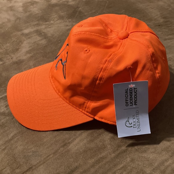 Ducks Unlimited Mens OS Orange Baseball Hat with Embroidered LOGO - Picture 2 of 3